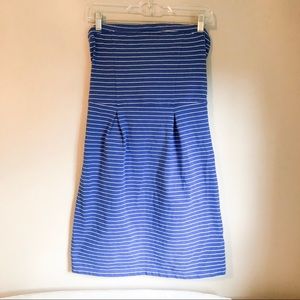Women’s Old Navy Striped Blue and White Striped Strapless Dress, Small Petite
